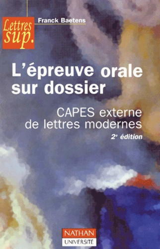 Emprunter L'EPREUVE ORALE SUR DOSSIER livre