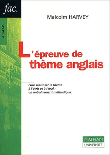 Emprunter L'EPREUVE DE THEME ANGLAIS livre