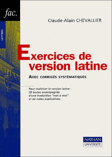 Emprunter EXERCICES DE VERSION LATINE livre