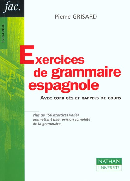Emprunter EXERCICES DE GRAMMAIRE ESPAGNOLE livre