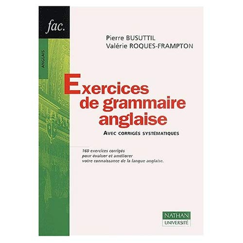 Emprunter EXERCICES DE GRAMMAIRE ANGLAISE livre