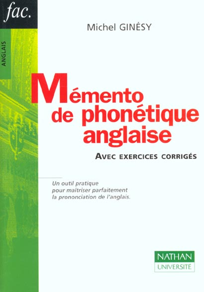 Emprunter MEMENTO DE PHONETIQUE ANGLAISE livre