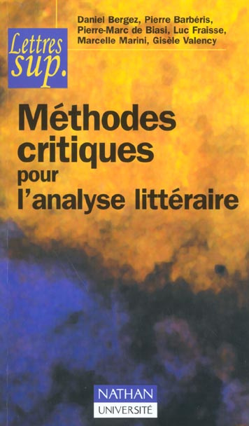 Emprunter METHODES CRITIQUES POUR L'ANALYSE LITTERAIRE livre