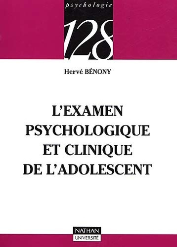 Emprunter L'EXAMEN PSYCHOLOGIQUE DE L'ADOLESCENT livre