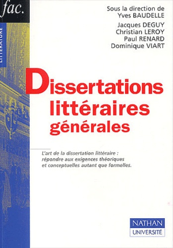 Emprunter DISSERTATION LITTERAIRE GENERALES livre