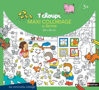 Emprunter T'choupi Maxi coloriage. La ferme livre
