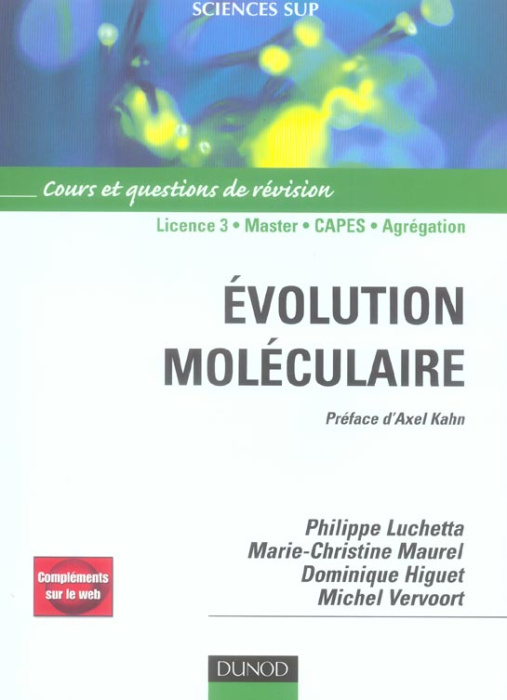 Emprunter Evolution moléculaire. Cours et questions de révisions livre