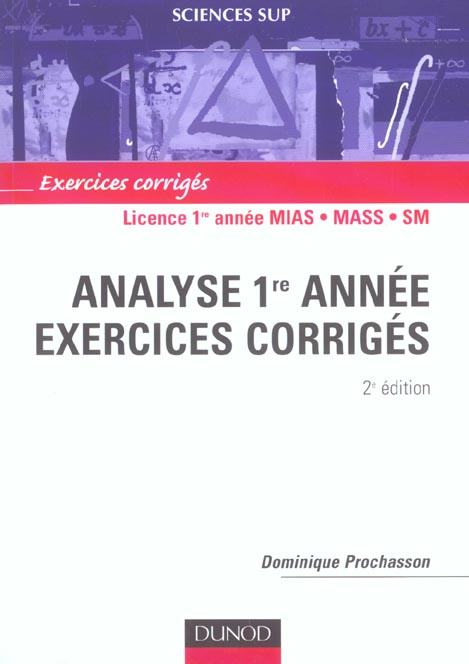 Emprunter Analyse 1ère année. Exercices corrigés, 2e édition livre
