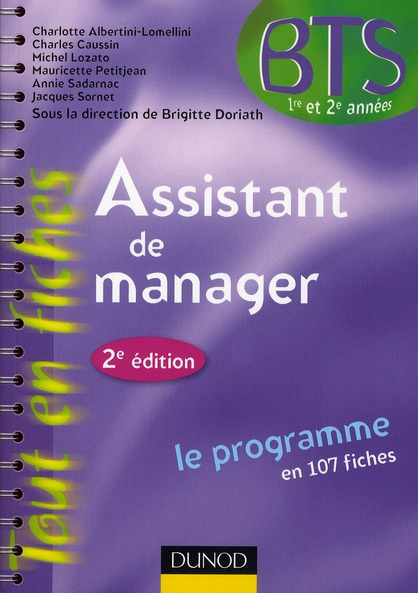 Emprunter BTS ASSISTANT - T01 - ASSISTANT DE MANAGER -2E ED. - LE PROGRAMME EN 107 FICHES livre