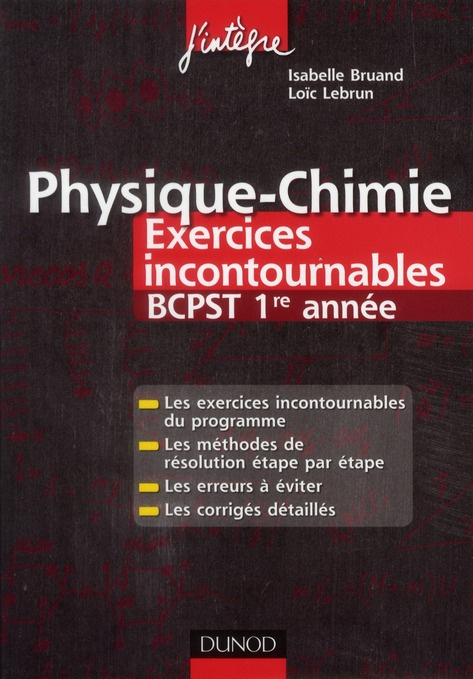 Emprunter Physique-Chimie Exercices incontournables BCPST 1e année livre