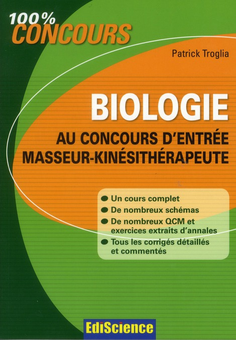Emprunter Biologie au concours d'entrée masseur-kinésithérapie livre