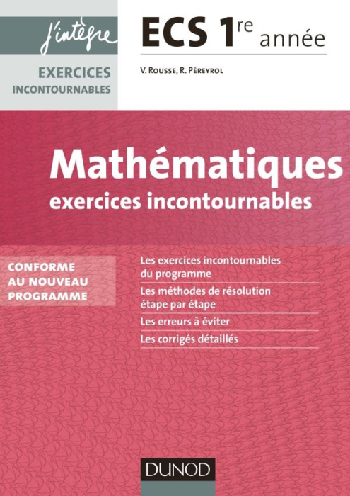 Emprunter Mathématiques exercices incontournables. ECS 1re année livre
