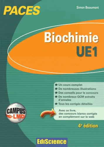 Emprunter CAMPUS - BIOCHIMIE-UE1 PACES - 4E ED. - MANUEL, COURS QCM CORRIGES livre