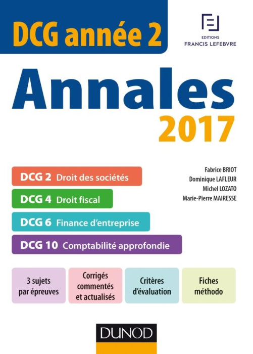 Emprunter DCG ANNEE 2 - ANNALES 2017 - 2E ED. - DCG 2 - DCG 4 - DCG 6 - DCG 10 livre