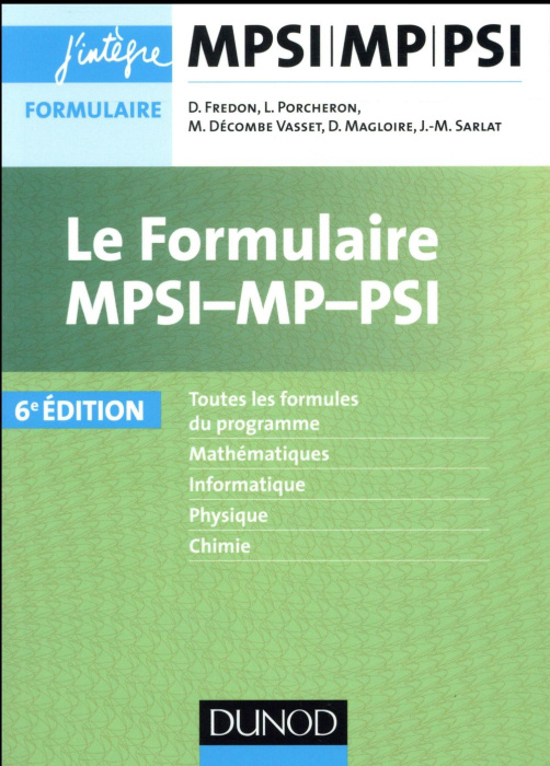 Emprunter Le formulaire MPSI-MP-PSI. 6e édition livre