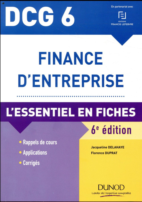 Emprunter Finance d'entreprise DCG 6. L'essentiel en fiches, 6e édition livre