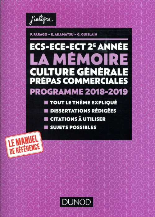 Emprunter La mémoire. Thème de culture générale Prépas commerciales, Edition 2019-2020 livre