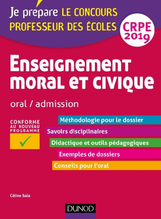 Emprunter ENSEIGNEMENT MORAL ET CIVIQUE - ORAL, ADMISSION - CRPE 2019 livre