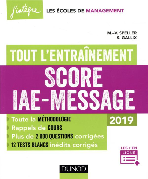 Emprunter Score IAE-Message : tout l'entraînement. Edition 2019 livre