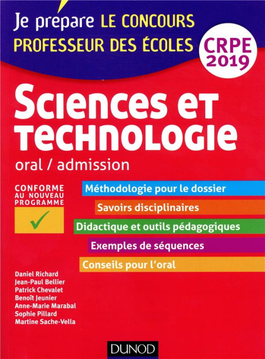 Emprunter SCIENCES ET TECHNOLOGIE - ORAL, ADMISSION - CRPE 2019 livre