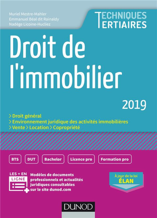 Emprunter Droit de l'immobilier. Edition 2019 livre