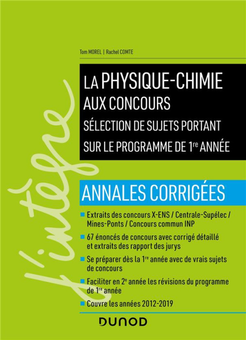 Emprunter La physique-chimie aux concours. Sélection de sujets portant sur le programme de 1re année. Annales livre