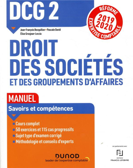 Emprunter Droit des sociétés et des groupements d'affaires DCG 2. Edition 2019-2020 livre
