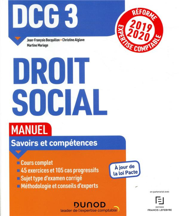Emprunter Droit social DCG 3. Manuel, Edition 2019-2020 livre