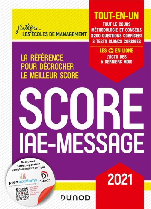 Emprunter Score IAE-Message. Tout-en-un, Edition 2021 livre