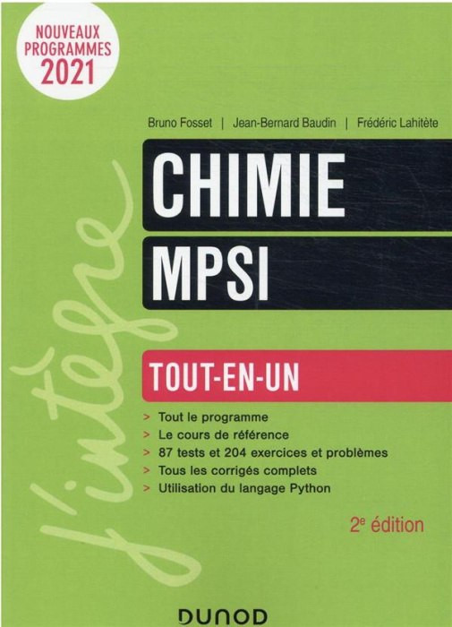 Emprunter Chimie MPSI. Tout-en-un, 2e édition livre