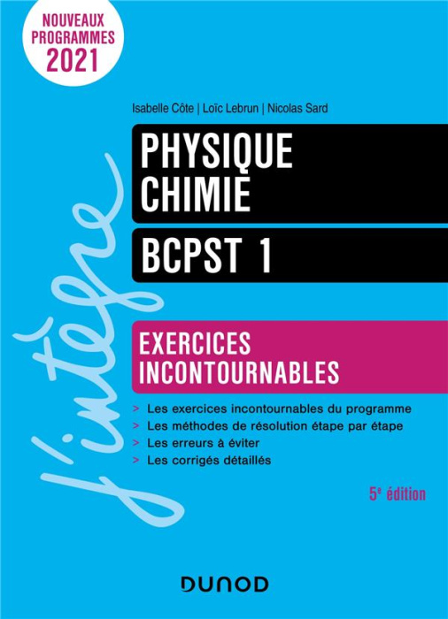 Emprunter Physique-Chimie BCPST 1. Exercices incontournables, 5e édition livre