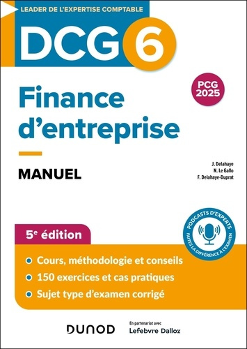 Emprunter Finance d'entreprise DCG 6. Manuel, 5e édition livre