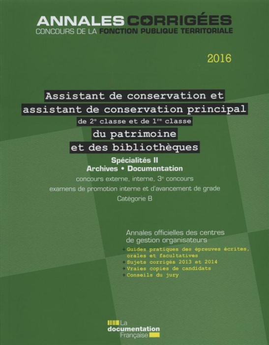 Emprunter Assistant de conservation et assistant de conservation principal de 2e classe et de 1re classe du pa livre