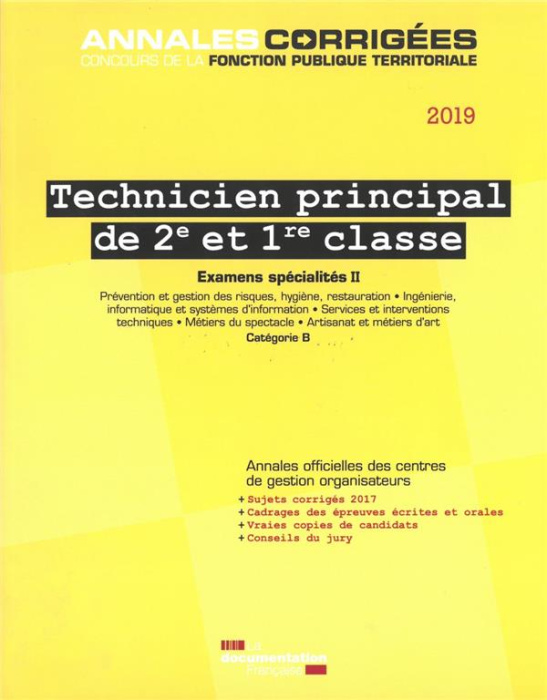 Emprunter Technicien principal de 2e et 1re classe. Examens spécialités II, Edition 2019 livre