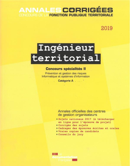 Emprunter Ingénieur territorial concours spécialités. Tome 2, Prévention et gestion des risques, informatique livre