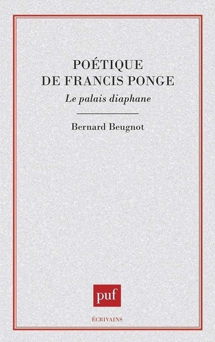 Emprunter Poétique de Francis Ponge. Le palais diaphane livre