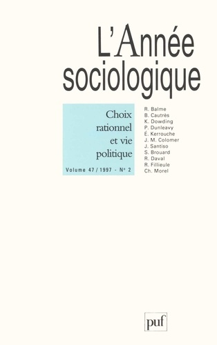 Emprunter ANNEE SOCIOLOGIQUE ARGUMENT. ET SCIENCE SOCIALES 2 livre