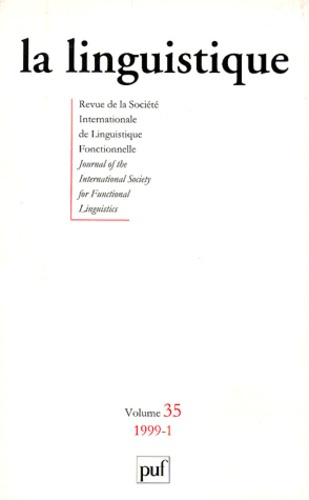 Emprunter LA LINGUISTIQUE VOLUME 35 N°1 1999 livre