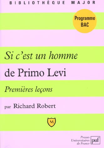 Emprunter Premières leçons sur Si c'est un homme de Primo Levi livre