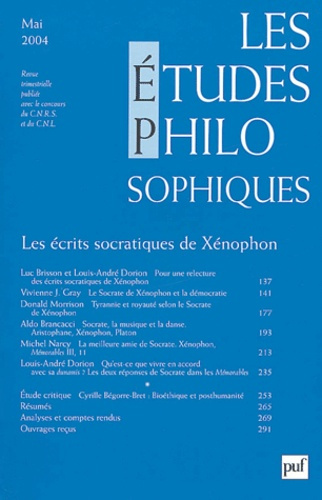 Emprunter Les études philosophiques N° 2, Mai 2004 : Les écrits socratiques de Xénophon livre