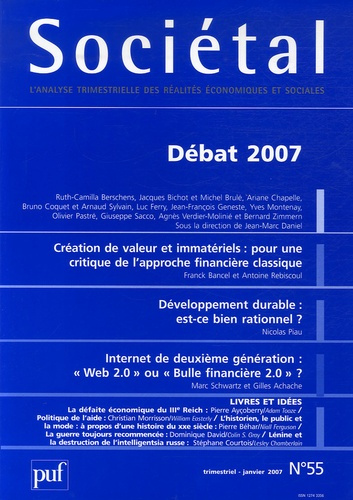 Emprunter SOCIETAL JANVIER 2007 N 55 DEBAT 2007 livre