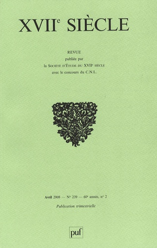 Emprunter XVIIe siècle N° 239, Avril 2008 livre