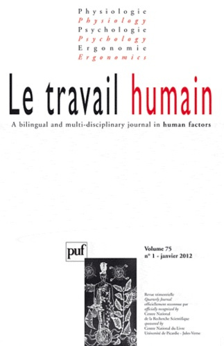Emprunter Le travail humain Volume 75 N° 1, Janvier 2012 livre