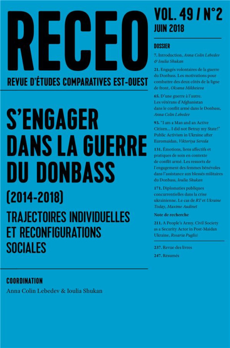 Emprunter Revue d'études comparatives Est-Ouest Volume 49 N° 2, juin 2018 : S'engager dans la guerre du Donbas livre
