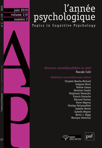 Emprunter L'année psychologique Volume 118 N°1, juin 2019 livre