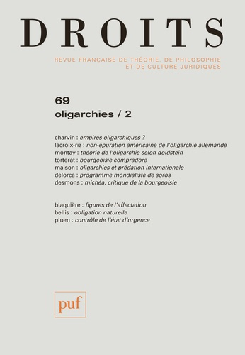 Emprunter Droits N° 69/2019 : Oligarchies. Volume 2 livre