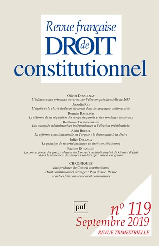 Emprunter Revue française de Droit constitutionnel N° 119 livre