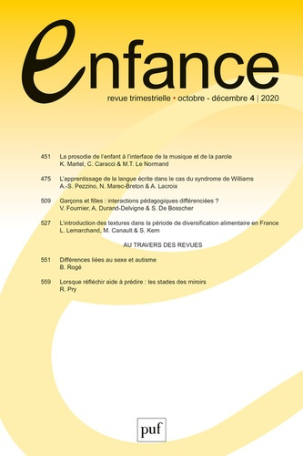 Emprunter Enfance Volume 72 N° 4, octobre-décembre 2020 livre