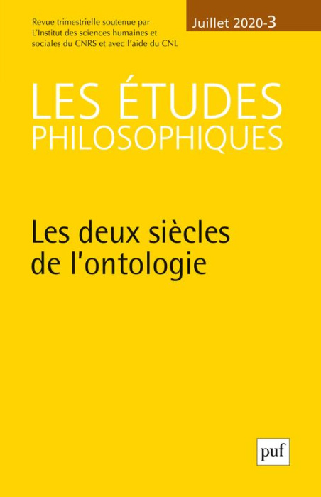 Emprunter Les études philosophiques N° 3, juillet 2020 : Les deux siècles de l'ontologie livre
