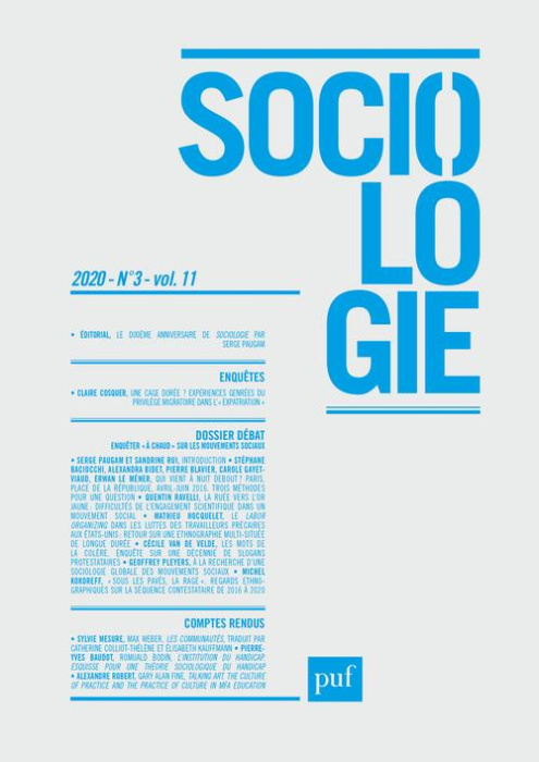 Emprunter Sociologie Volume 11 N° 3/2020 : Enquêter 